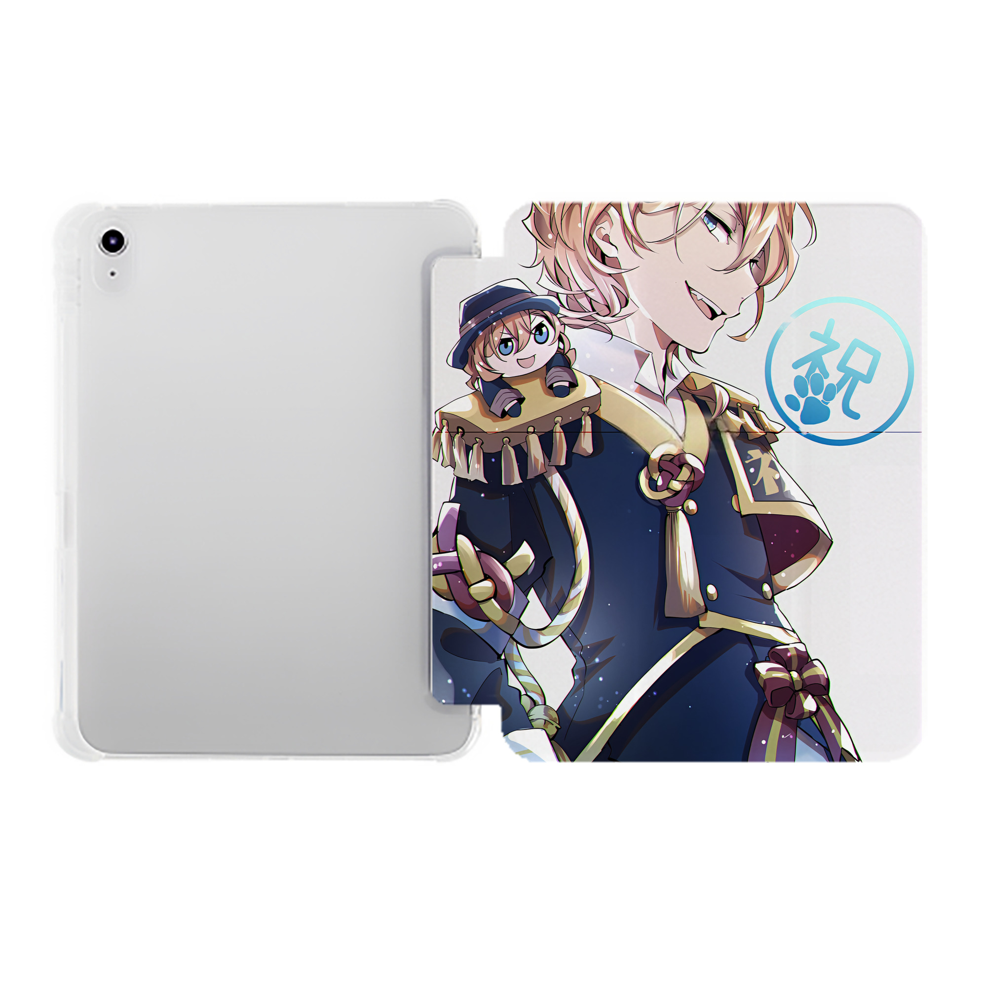 （画像用） 文豪ストレイドッグス Bungo Stray Dogs IPad ケース ペン収納付き 三つ折りスタンド PUレザー×シリコン 対応機種9.5/10.5/10.9インチ